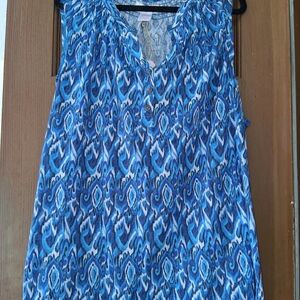 Blue Moon Patterned Sleeveless Woman's 3XL Top NEW